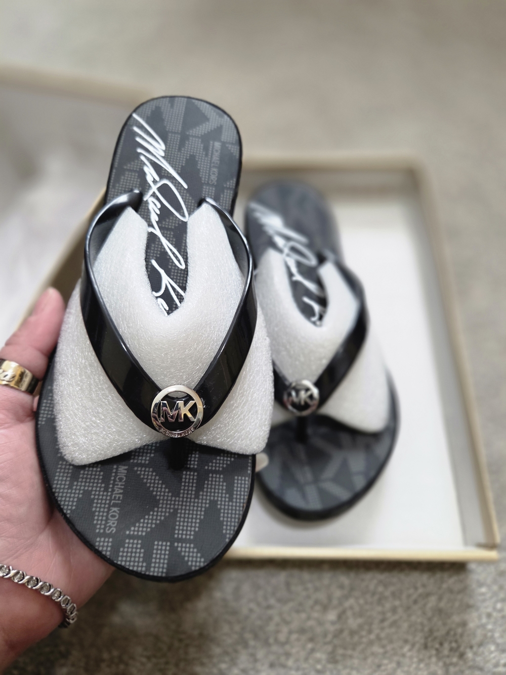 Michael Kors Black Bedford Flip Flop Sandals